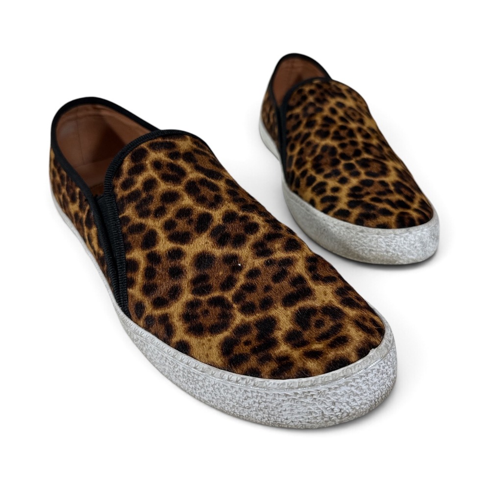 Corso Como Duffy Womens Leopard Print Calf Hair Loafers Boat Shoes Size 11M